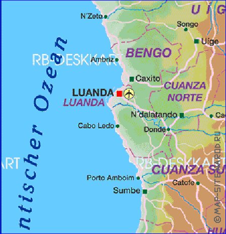 mapa de Angola em alemao