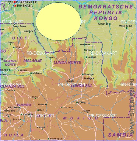 mapa de Angola em alemao