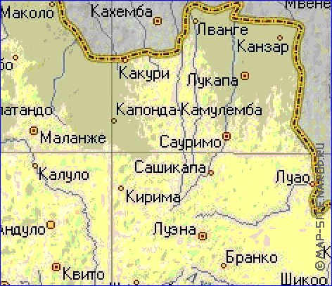 mapa de Angola