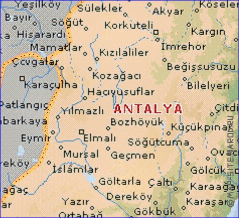 mapa de  il Antalia