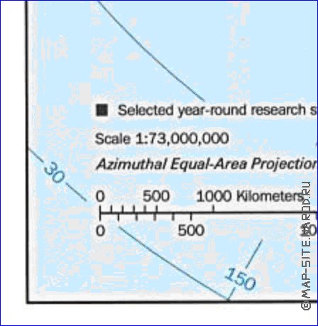 Administratives carte de Antarctique en anglais