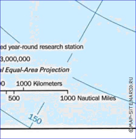 Administratives carte de Antarctique en anglais