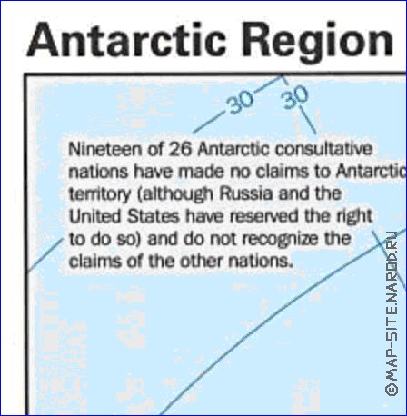 Administratives carte de Antarctique en anglais