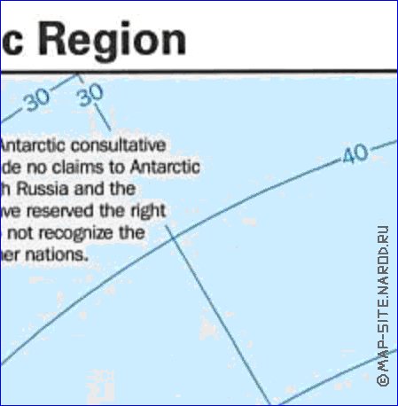 Administratives carte de Antarctique en anglais