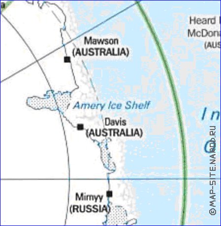 Administratives carte de Antarctique en anglais