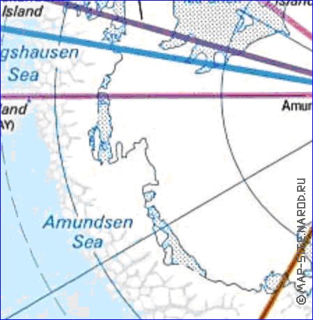 Administratives carte de Antarctique en anglais