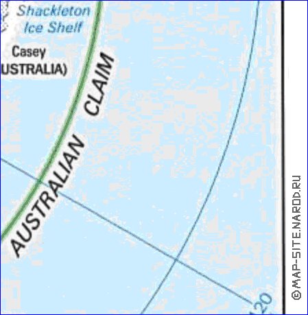 Administratives carte de Antarctique en anglais