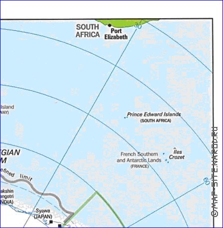 Administratives carte de Antarctique en anglais