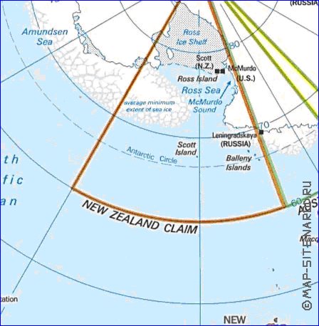 Administratives carte de Antarctique en anglais