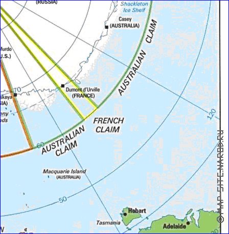 Administratives carte de Antarctique en anglais