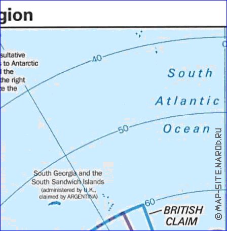 Administratives carte de Antarctique en anglais