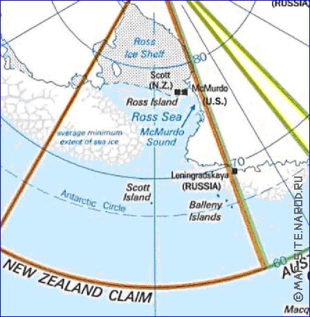 Administratives carte de Antarctique en anglais