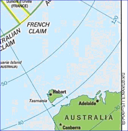 Administratives carte de Antarctique en anglais