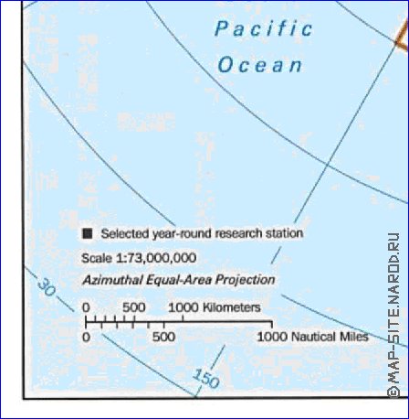 Administratives carte de Antarctique en anglais