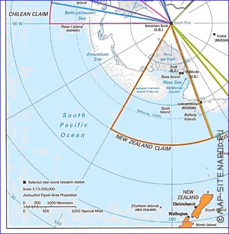 Administratives carte de Antarctique en anglais