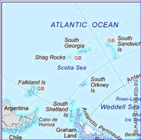 carte de Antarctique en anglais