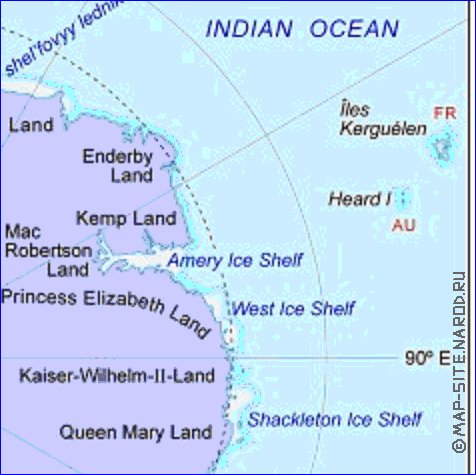 carte de Antarctique en anglais