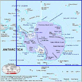 mapa de Antartica em ingles