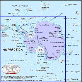 carte de Antarctique en anglais