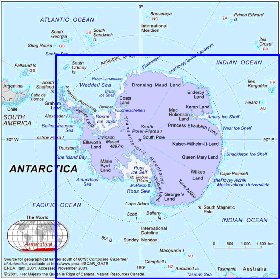 carte de Antarctique en anglais