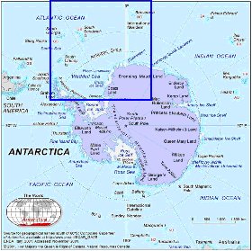 carte de Antarctique en anglais