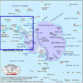 carte de Antarctique en anglais