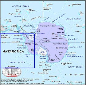 mapa de Antartica em ingles