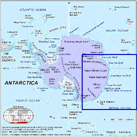 mapa de Antartica em ingles