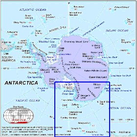 mapa de Antartica em ingles