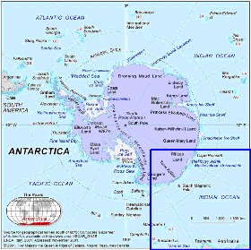 carte de Antarctique en anglais