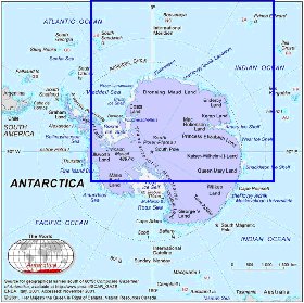 mapa de Antartica em ingles