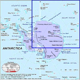 mapa de Antartica em ingles