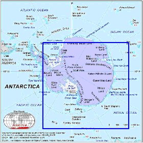 mapa de Antartica em ingles