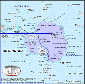 mapa de Antartica em ingles