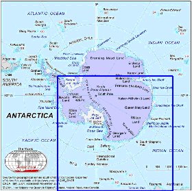 mapa de Antartica em ingles