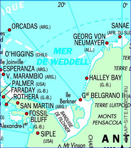 carte de Antarctique