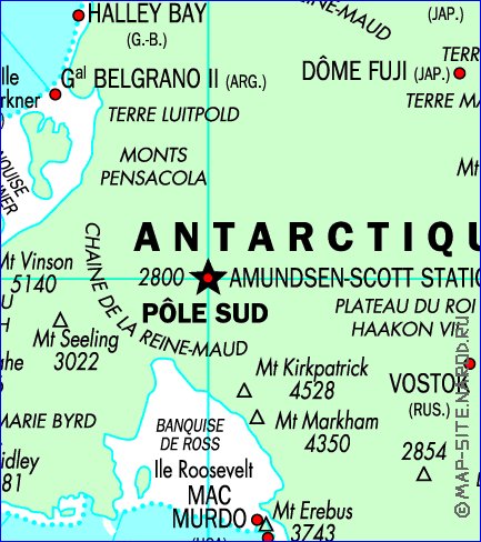 mapa de Antartica em frances