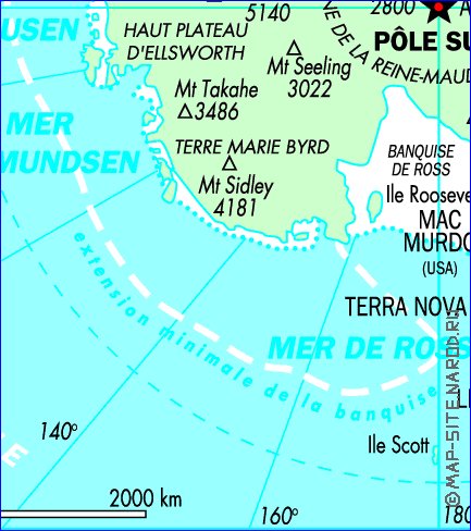 mapa de Antartica em frances