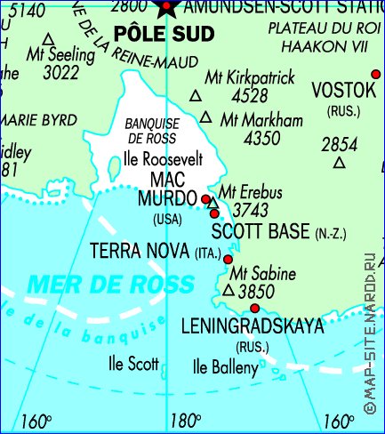 mapa de Antartica em frances