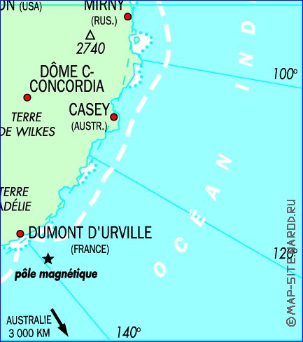 mapa de Antartica em frances