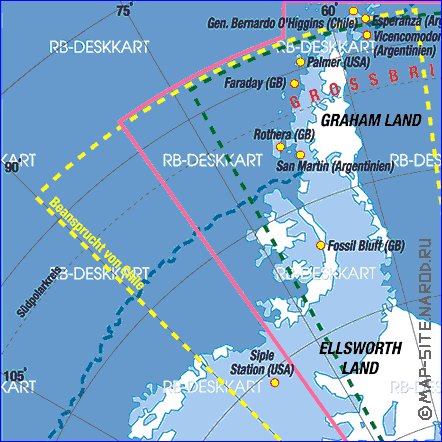 carte de Antarctique en allemand