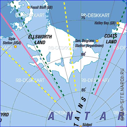 carte de Antarctique en allemand