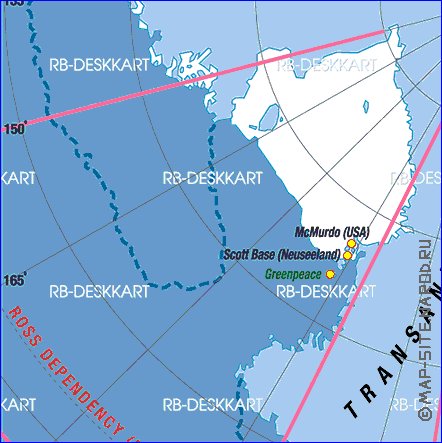 carte de Antarctique en allemand