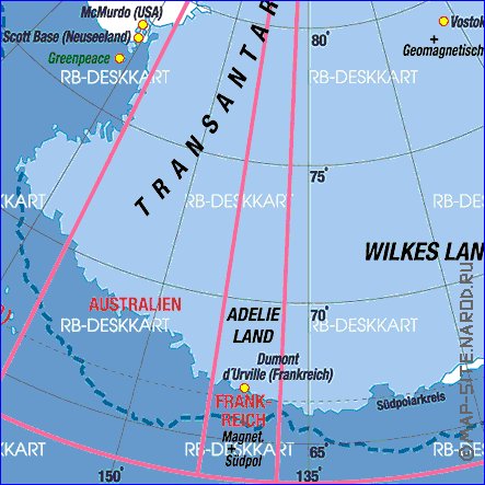 carte de Antarctique en allemand