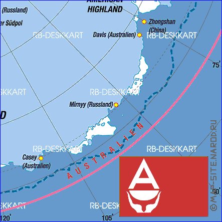 carte de Antarctique en allemand