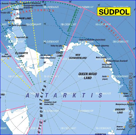 carte de Antarctique en allemand