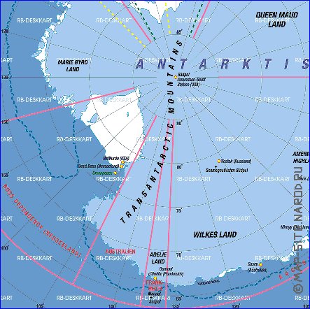 mapa de Antartica em alemao