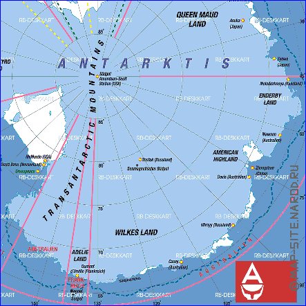 mapa de Antartica em alemao