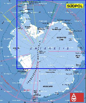 carte de Antarctique en allemand