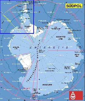 mapa de Antartica em alemao